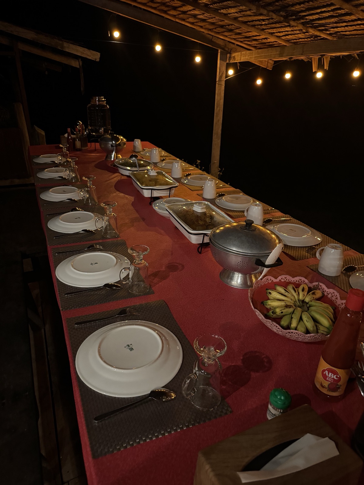 Dinner table at a homestay in Raja Ampat
